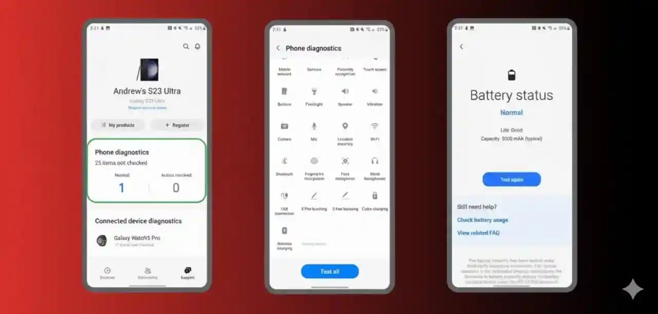How to check battery health in Samsung
